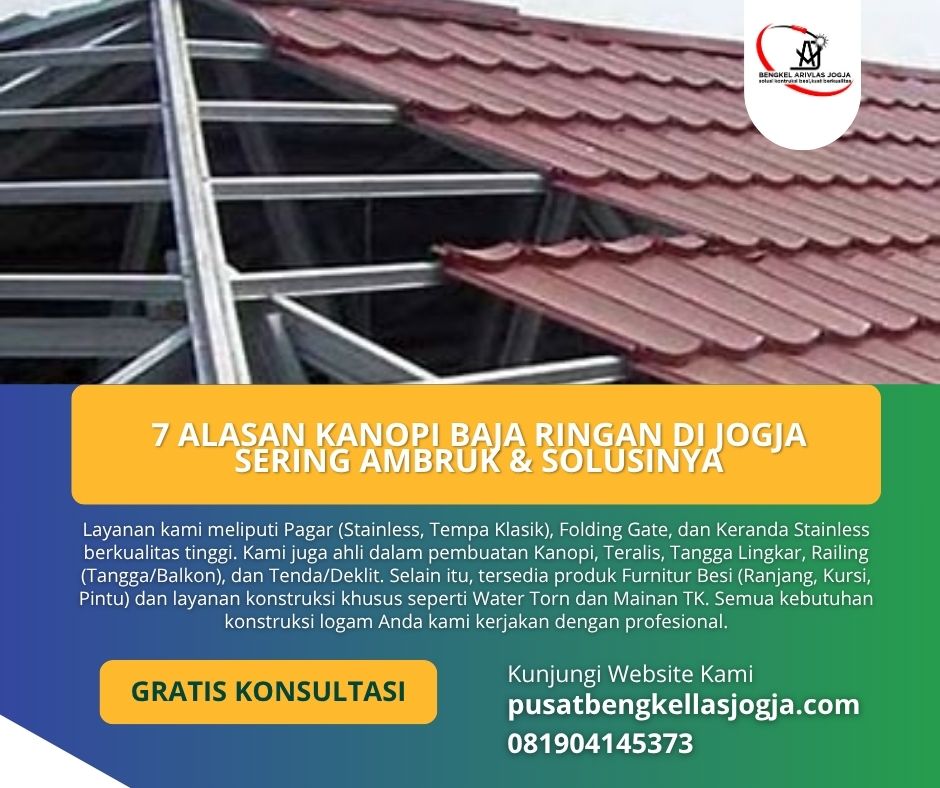 7 Alasan Kanopi Baja Ringan di Jogja Sering Ambruk & Solusinya